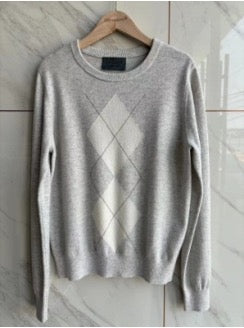 Classic Intarsia Argyle Cashmere Pullover