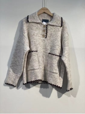 Blended Lapel Sweater